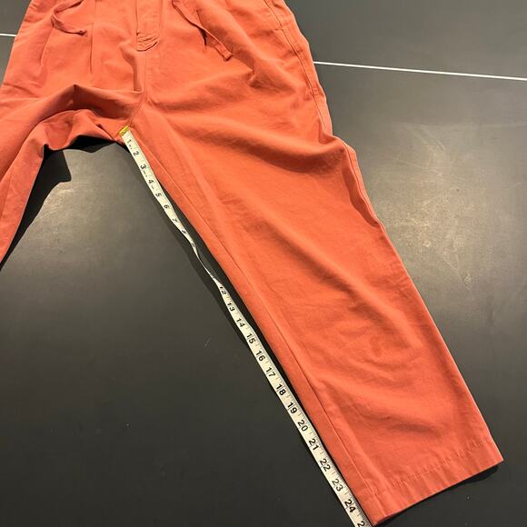 Lush Women's High Waisted Pants M Orange Elastic Waist Casual Cotton Blend - Picture 7 of 9